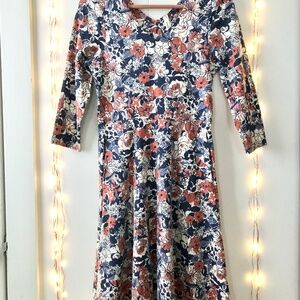 Pact Organic Fit & Flare Party Midi Dress NWT